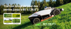 Mammotion LUBA 3 AWD 1500 Mähroboter mit Begrenzungsdraht, 360°-LiDAR + Dual-Kamera-KI-Sicht, bis zu 1500 m², 80 % Steigung, 4G-Modul, App