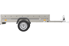 Uni Trailer Garden Trailer – Einachsiger PKW-Anhänger, 230 x 125 cm, mit fester Deichsel, 500/750 kg