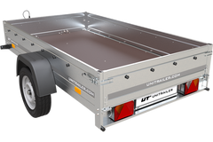 Uni Trailer Garden Trailer – Einachsiger PKW-Anhänger, 230 x 125 cm, mit fester Deichsel, 500/750 kg