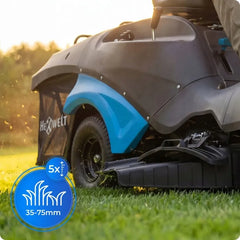 Rasentraktor – HEXWELT – 66 cm – 150 l – 224 cm³ – 5 Geschwindigkeiten – Seitenauswurf und Mulchfunktion – LED