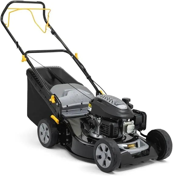 Alpina AL5 46 SA – Leistungsstarker 46 cm Benzin-Rasenmäher mit Eigenantrieb und 60-Liter-Grasfangkorb