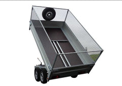 2-Achs-Kippanhänger mit Gitterwänden, 750 kg, 312 x 158, elektrische Hebepumpe