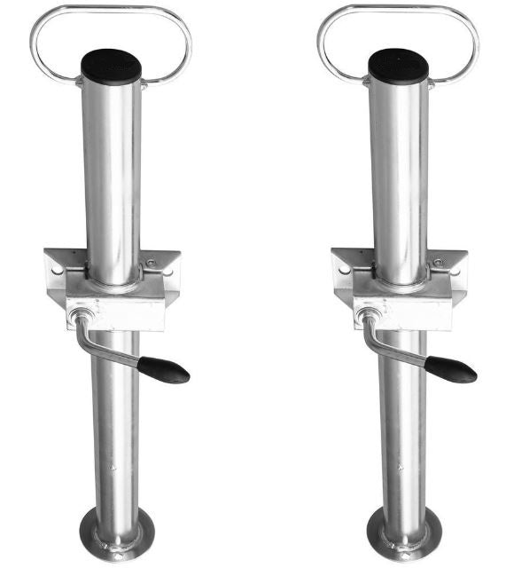 Set: zwei Anhänger-Stützfüße mit Schellen, 60 cm – Durchmesser 48 mm