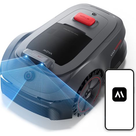MOVA ViAX 500 EU – Mähroboter für Rasenflächen bis zu 500 m², AI UltraEyes™ 2.0 360° LiDAR, 3D-Kartierung, Mehrzonenmodus, U-förmiger Fahrweg, Geländetauglich