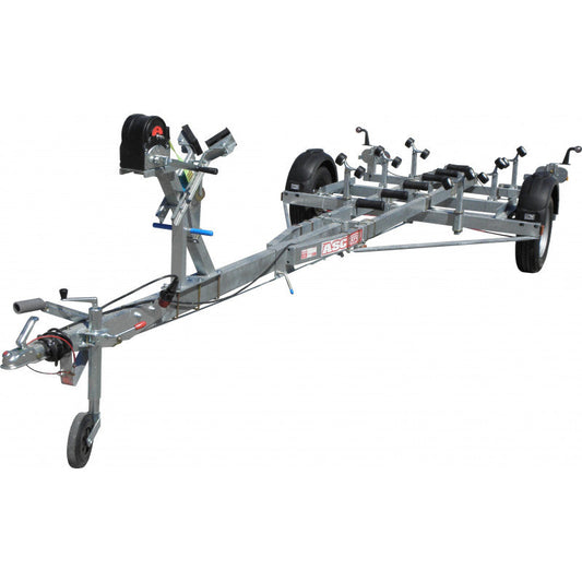 Mecanorem-Anhänger für Motorboote, zulässiges Gesamtgewicht 1500 kg, Leergewicht 390 kg, Länge 5,50 m, Breite 2 m