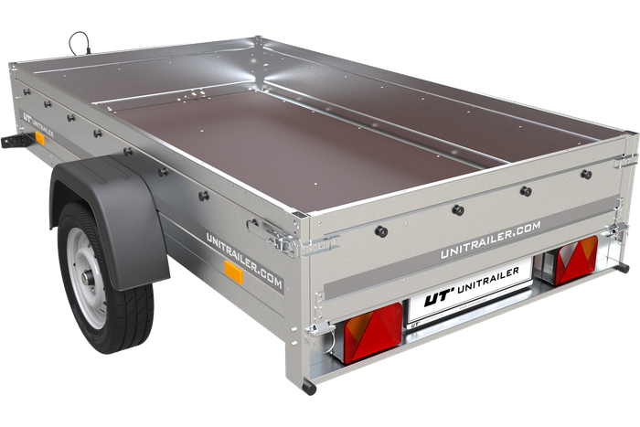 Uni Trailer Garden Trailer – Einachsiger PKW-Anhänger, 230 x 125 cm, mit fester Deichsel, 500/750 kg
