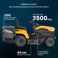 STIGA Estate 384 M Aufsitzmäher – 414 cm³ – 84 cm Schnittbreite – 200 l Grasfangkorb + Mulchfunktion